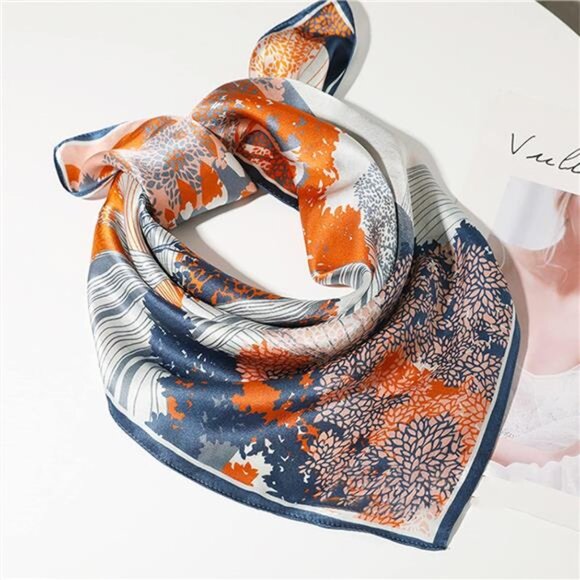 100% Pure Mulberry Silk Square Scarf 27"x27" Women Neckerchief - Picture 3 of 6